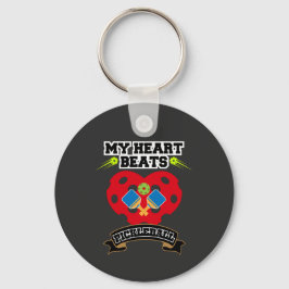 Pickleball Heart Paddle Ball Passion Sport Liebe Schlüsselanhänger
