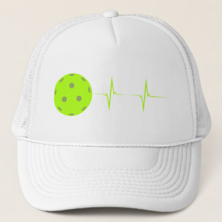 Pickleball Heartbeat Baseball Hat - Green Truckerkappe
