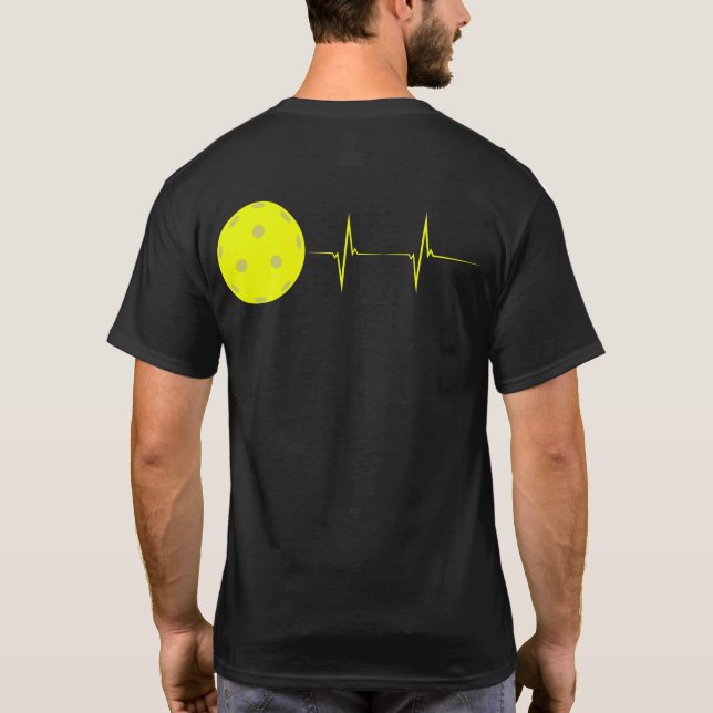 Pickleball Heartbeat Hemd Männer/Frauen Tee - Gelb (Rückseite)