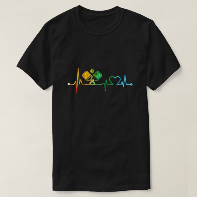 PICKLEBALL HEARTBEAT WATERCOLOR T-Shirt (Design vorne)