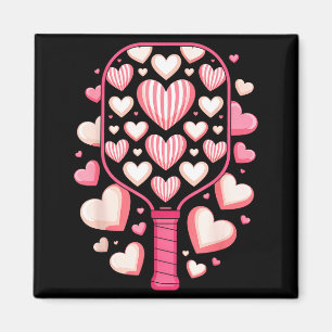Pickleball Herz Valentinsdesign für weibliche Spie Magnet