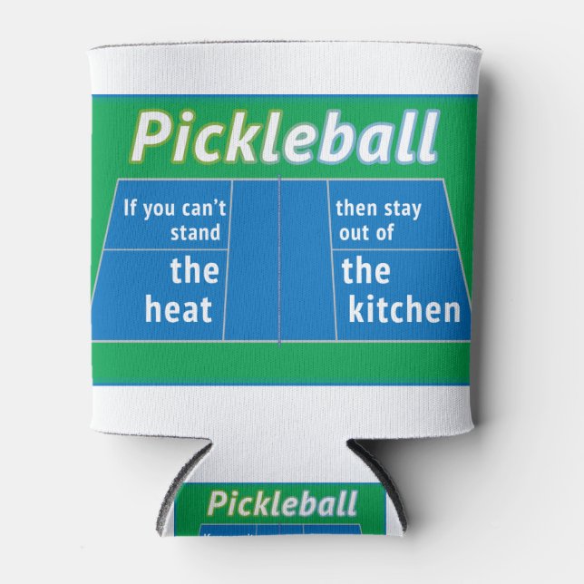 Pickleball Hitze Küche grün/blau Dosenkühler (Vorderseite)