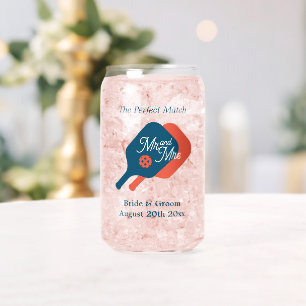 Pickleball Hochzeitsfeier kann Glas mit schicken L