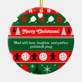 Pickleball Holiday Cheer Keramik Ornament