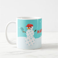 Pickleball Holiday Custom Humors Snowman Tasse