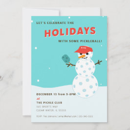 Pickleball Holiday Party Humurer Snowman Einladung