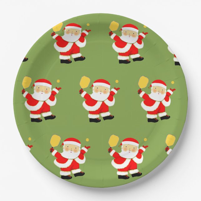 Pickleball Holiday Party Pappteller (Vorderseite)