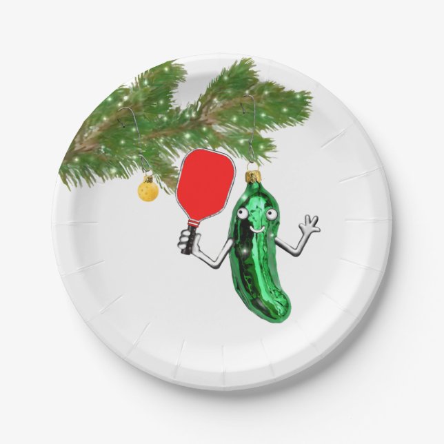 Pickleball Holiday Sports Party Pappteller (Vorderseite)