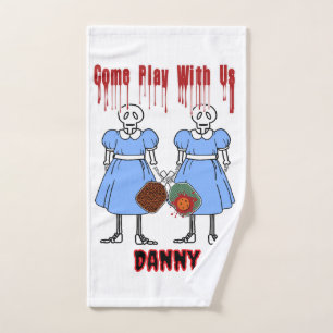 Pickleball-Horror-Zwillinge Komm und spiel mit uns Handtuch