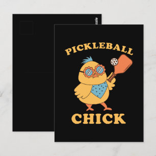 Pickleball Huhn - retro Postkarte