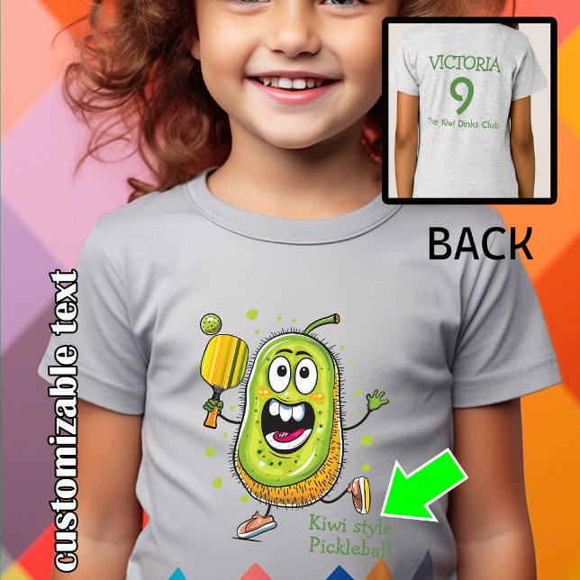 Pickleball im Kiwi-Stil T-Shirt (Kiwi style pickleball  t shirt with custom text)