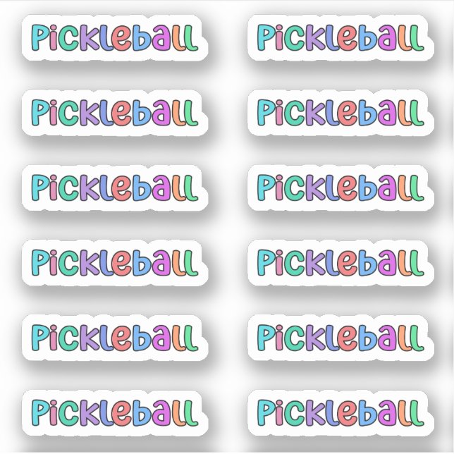 Pickleball in farbenfroher Aufkleber-Blatt/Aufkleb Aufkleber (Vorderseite)