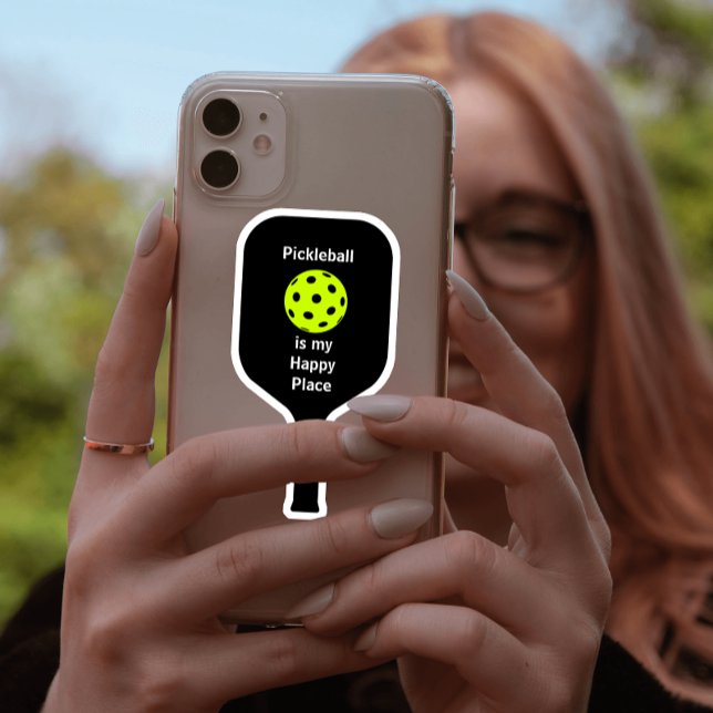 Pickleball ist mein glücklicher Ort Aufkleber (Von Creator hochgeladen)