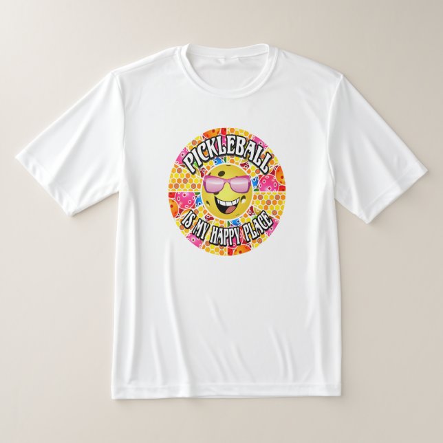 Pickleball ist mein glücklicher Ort - farbenfrohe  T-Shirt (Ablage )