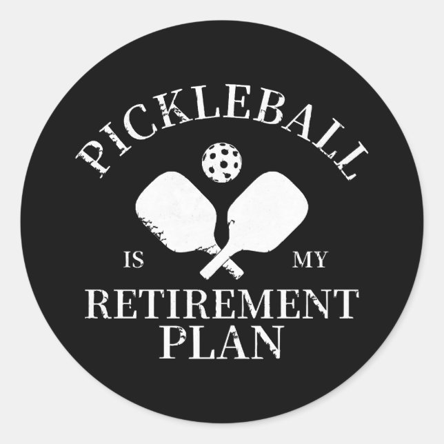 pickleball ist meine Pflanze in Rente Runder Aufkleber (Vorderseite)