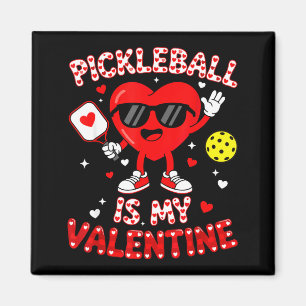 Pickleball ist Valentinsherz Frauen Pickle Ball Magnet