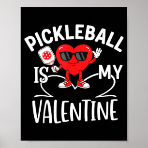 Pickleball ist valentinstag pickleball herz frau poster