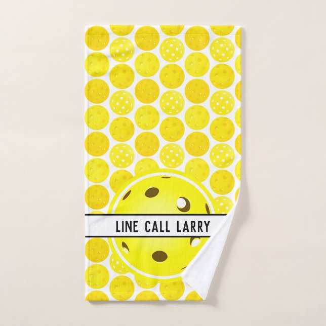 Pickleball jaune Pickleballs Personnalisé (Serviette à main)