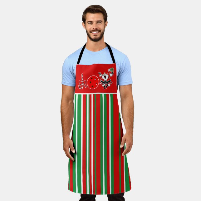 Pickleball Joshire Party Red Green Santa Schürze (Getragen)