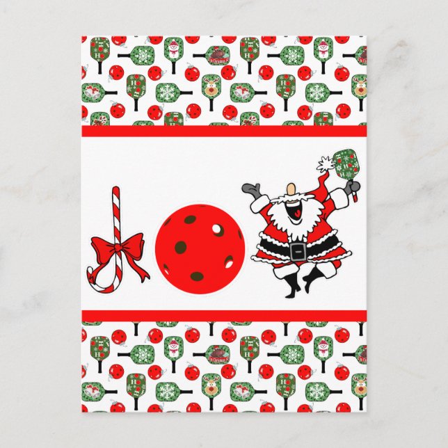 Pickleball Joy Christmas Party Santa Paddles Postkarte (Vorderseite)