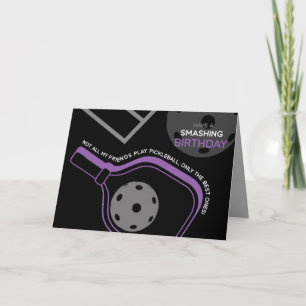 Pickleball Joyeux Anniversaire Noir Carte personna