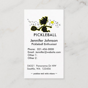 Pickleball Joyful Silhouette Business Card Visitenkarte