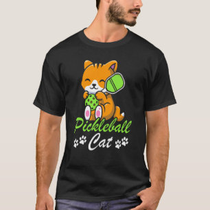 Pickleball-Katze-Paddle-Sportspiel-Spieler Athlet T-Shirt