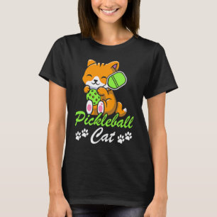 Pickleball Katze Paddle Sportspiel Spieler Athlet T-Shirt