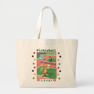 Pickleball Katzen Knospe u. Tony-Tasche Jumbo Stoffbeutel