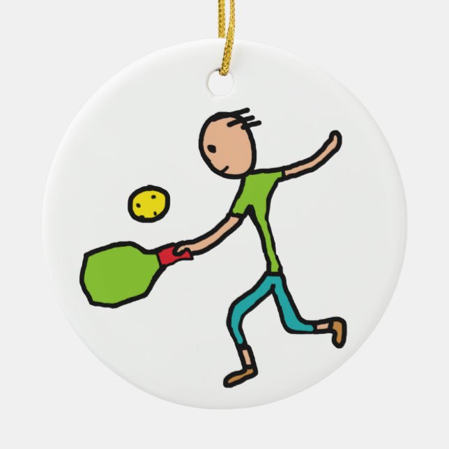 Pickleball Keramik Ornament (Vorne)