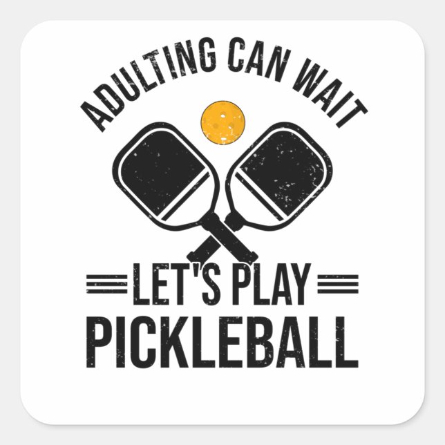 Pickleball Kids Pickleball Player Hobby Eltern Quadratischer Aufkleber (Vorderseite)
