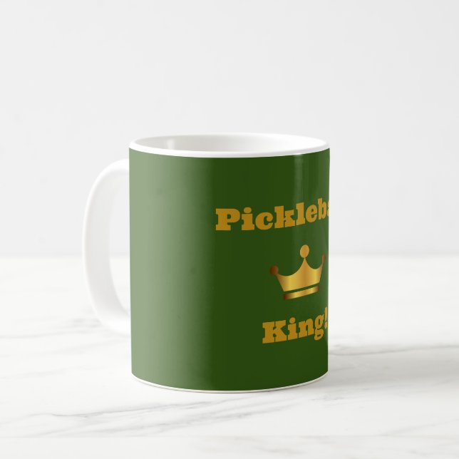 Pickleball King coffee Tasse - grün & gold (Vorderseite Links)