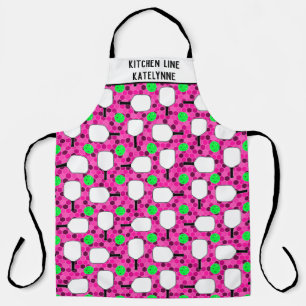 Pickleball Kitchen Line personalize Magenta Green Schürze