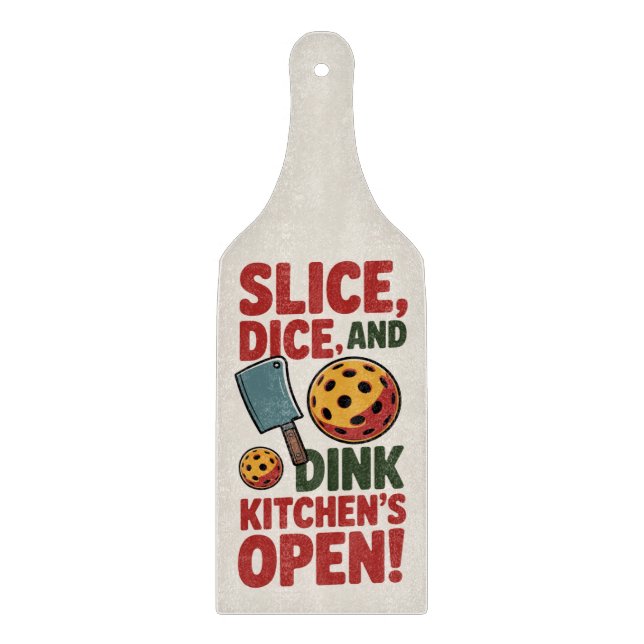 Pickleball Kitchen’s Open Funny Paddle Schneidebrett (Vorderseite)