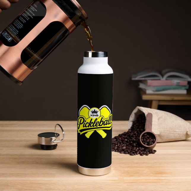 Pickleball-König Meister Trinkflasche (Kaffee (gedreht))