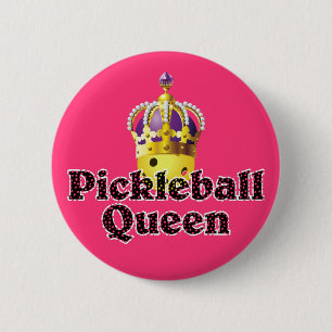 Pickleball-Königin - Gelber Pickleball mit Krone Button