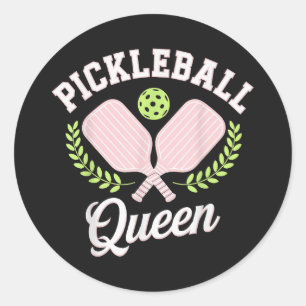 Pickleball-Königin Lustige Pickleball-Spielerin Runder Aufkleber