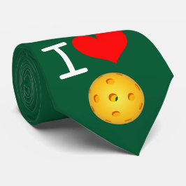 Pickleball Krawatte: I Liebe Pickleball (Grün) Krawatte