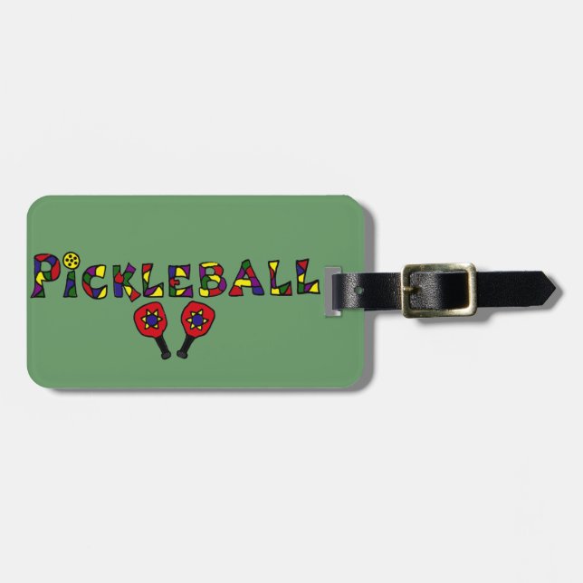 Pickleball Kunst-Buchstaben Gepäckanhänger (Vorderseite horizontal)