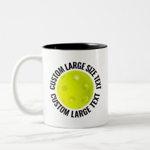 Pickleball & Large Text SCHWARZ 325ml Custom Zweifarbige Tasse
