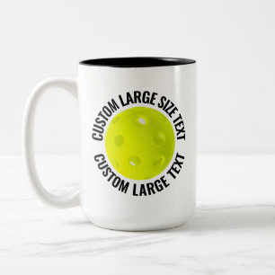 Pickleball & Large Text SCHWARZ 425g Custom Zweifarbige Tasse