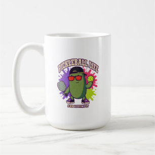 Pickleball Leben Gurken Charakter Sport Humor Kaffeetasse