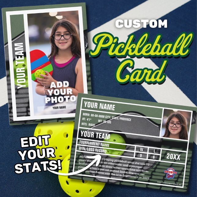 Pickleball Lecteur Carte de commerce Souvenir - Ve (Pickleball player trading card. )