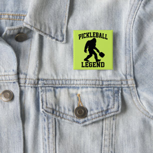 Pickleball Legend Funny Bigfoot Button