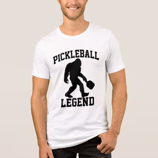 Pickleball Legend Funny Bigfoot Tri-Blend Shirt (Vorderseite)