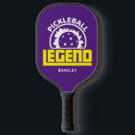 Pickleball Legend Typography Personalized Name Pickleball Schläger<br><div class="desc">Pickleball Legend Typography Personalized Name Pickleball Paddle features the text "Pickleball Legend" in modern script typography with your personalized name below. Perfect gift for dad for Christmas,  birthday and Father's Day. Designed by ©Evco Studio www.zazzle.com/store/evcostudio</div>