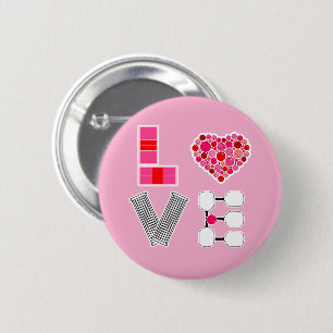 Pickleball Liebe Heart Court Balls Paddle Rosa Button