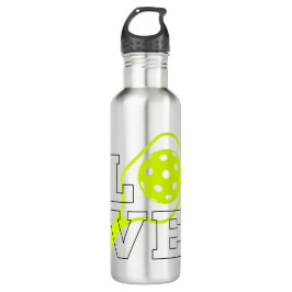 Pickleball-Liebe - Neon Paddle und Ball Design Edelstahlflasche
