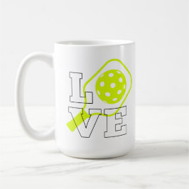 Pickleball-Liebe - Neon Paddle und Ball Design Kaffeetasse