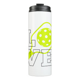 Pickleball-Liebe - Neon Paddle und Ball Design Thermosbecher